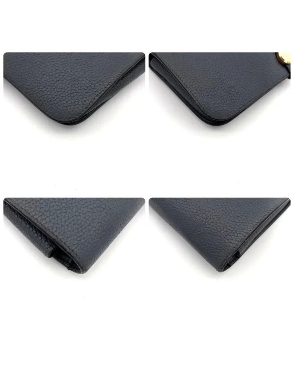 Hermes Dogon GM Togo Wallet Gray Silver Leather